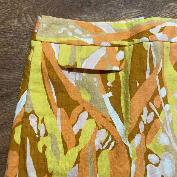 J.Crew Bright Summer Mini Skirt Womens Size 2 Yellow Orange Stretch Cotton - Picture 3 of 7